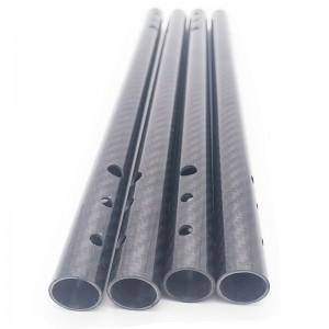 CNC drilled Forged Carbon Fiber Tube 3k Carbon Fiber Pole