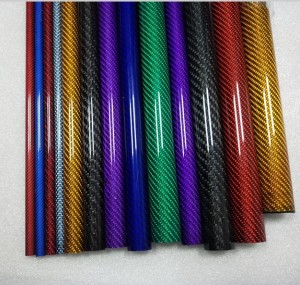 Custom Factory logo colored carbon fiber tube with cheapest price