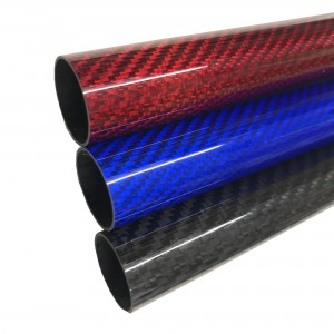 Wholesale 3k Twill Glossy Carbon Tube Large Diameter colored Carbon Fiber Pipe