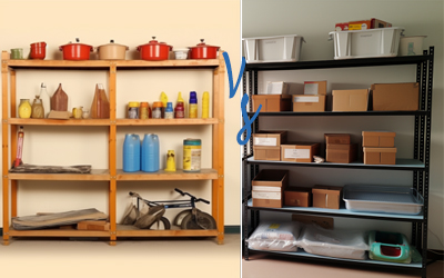 Is it better to use metal or wooden racks in the garage?