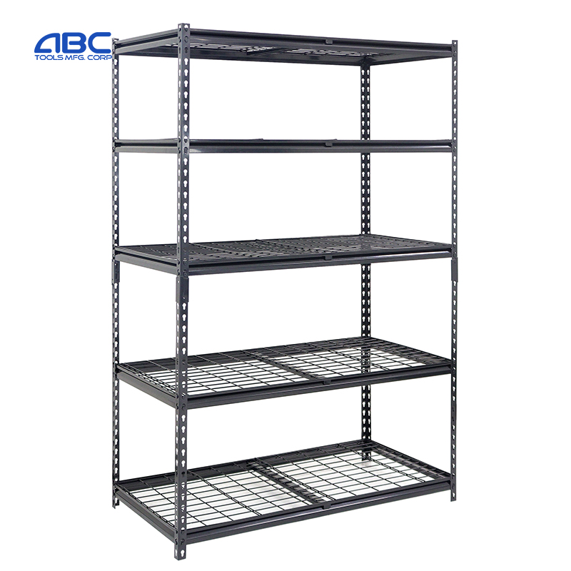 Heavy duty wire decking storage shelving with middle cross bar,4000lbs,black