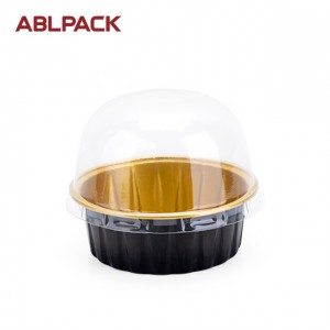 ABLPACK 70 ML/ 2.4 OZ PET kapaklı yuvarlak alüminyum folyo pişirme kapları