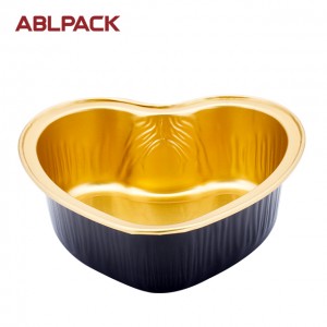 ABLPACK 100 ML / 3,5 OZ warna aluminium foil cangkir baking sareng tutup PET