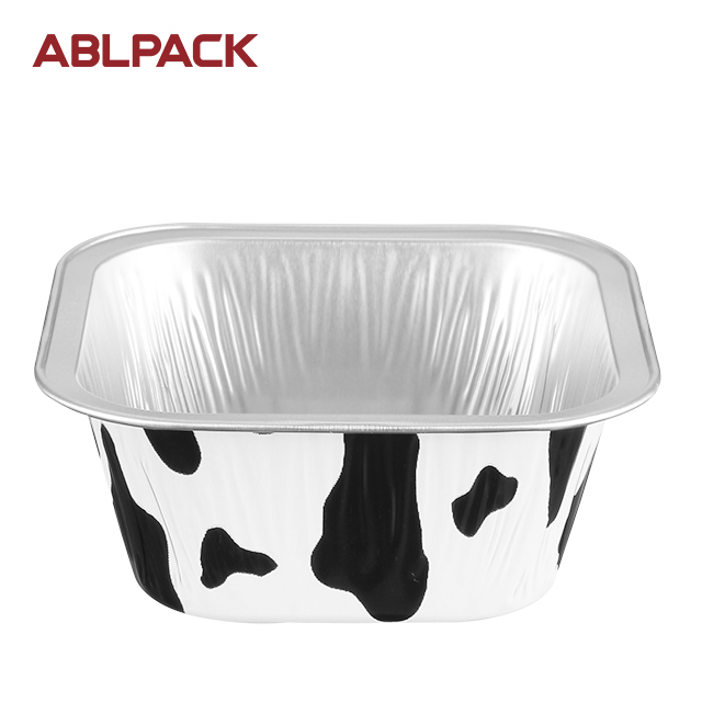 ABLPACK 100ML/3.3 OZ Square shape Ramadan use aluminum foil baking tray with PET lids