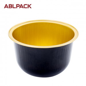 أكواب خبز ABLPACK 170 مل / 5.7 أونصة من رقائق الألومنيوم الملونة بغطاء ماسي