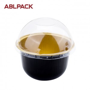 ABLPACK 170 ML/ 5,7 OZ գունավոր ալյումինե փայլաթիթեղի թխման բաժակներ ադամանդե կափարիչով
