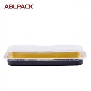 China High Quality Aluminum Foil Container Supplier –   ABLPACK 718ML/ 24 OZ  Rectangular shape aluminum food container with PET lid – ABL Baking