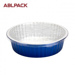 ABLPACK 2500ML/84.5OZ Round shape aluminum foil baking container with PET/PP lid