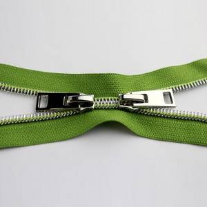 Oanpaste Zips Up 7 # nylon zip shiny sliver 2-ways X-type ticht ein