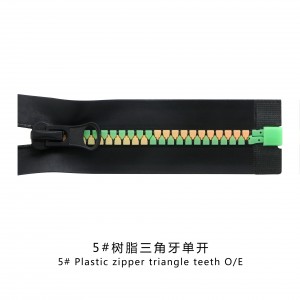 Abs Zipper Syarikat 5# segitiga plastik zip hujung terbuka