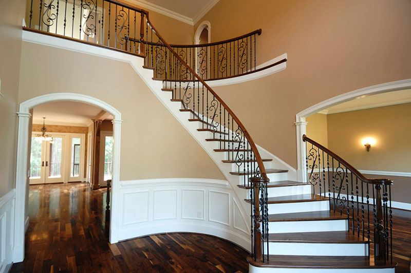 Glass Handrail Curved Staircases for House Space Saving Featured Image