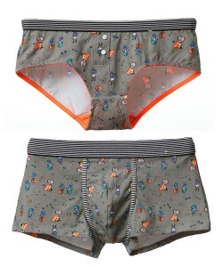 Organic Little Boys' ชุดชั้นในน่ารัก Brief comfy underwear Cartoon For Children Organic Cotton Boxers, Set of 2