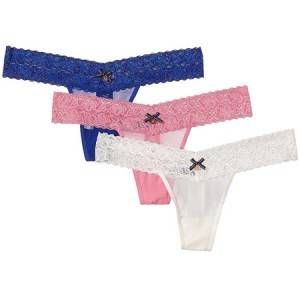 Soft กางเกงในกางเกงชั้นใน Multipack เซ็กซี่ Recycled Thongs ลูกไม้ไม่มีรอยต่อกางเกงลูกไม้โปร่งใส Panty No Panty Line ยืดชุดชั้นใน Women