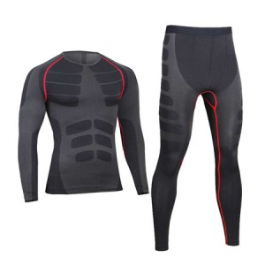 Seamless Recycled Quick Dry Men's Thermal underwear Sets Running Compression Sport Suits Basketball Tights Clothes ยิม ฟิตเนส วิ่งจ๊อกกิ้ง Sportswear
