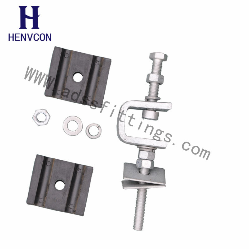 Overhead fiber optic cable fittings down lead clamp for tower/pole