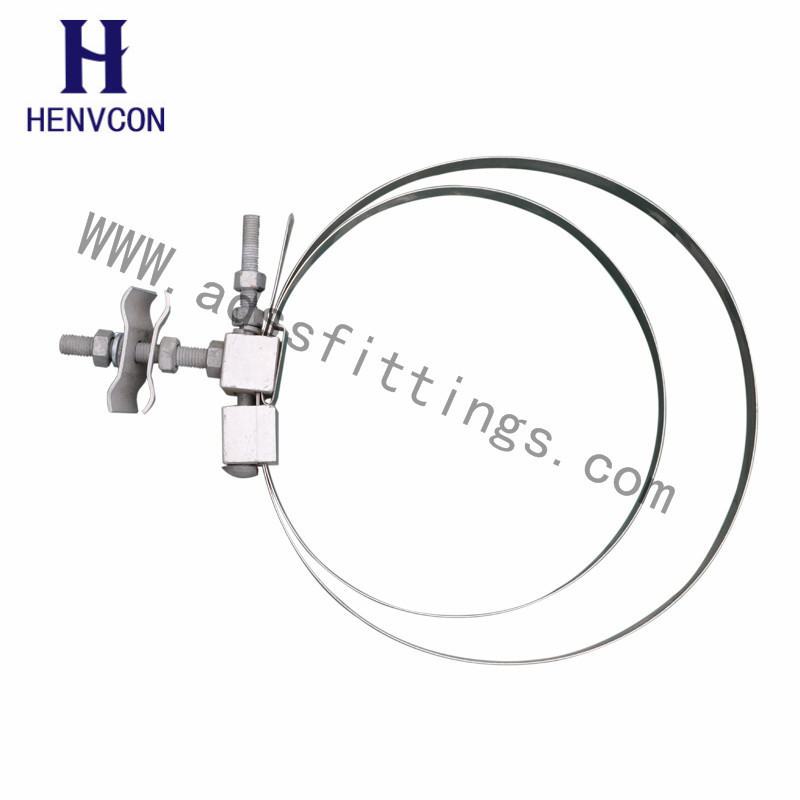 Overhead fiber optic cable fittings down lead clamp for tower/pole Featured Image