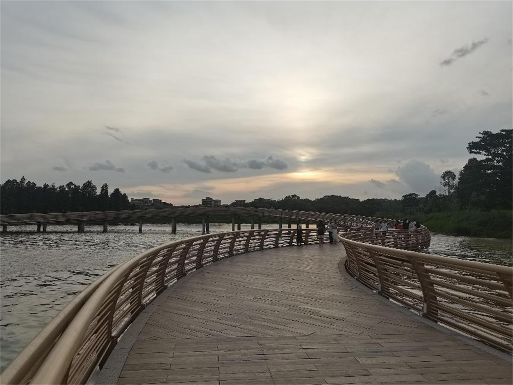 Marcher sur le lac Dongqing et toucher la nature