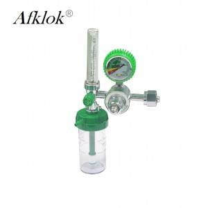 3000psi Nickel Plated Brass Medical Oxygen Diaphragm Ụdị Flowmeter Regulator