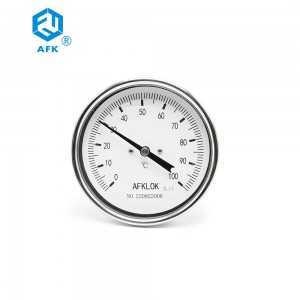 AFK 4SS seriyali bimetal sanoat terish tipidagi termometr 100 santigradli orqaga ulanish 1/2 ″NPT erkak
