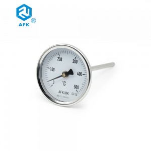 Industrielles Thermometer mit rückseitigem Gewinde und Bimetall-Zifferblatt