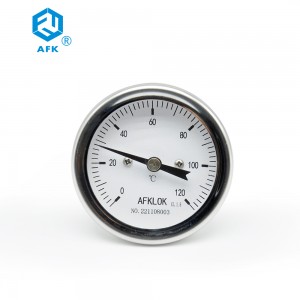 100 ℃ 120 ℃ 150 ℃ 500 ℃ Axiale Yndustriële bimetaal Dial Type thermometer