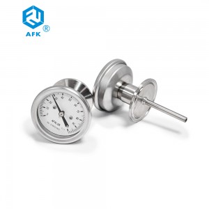 AFK Промышленный циферблатный осевой быстрозажимной биметаллический термометр с фланцем 100