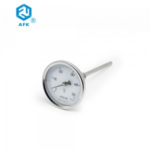 Индустриски термометар со конец за задна врска Биметален тип на бирање