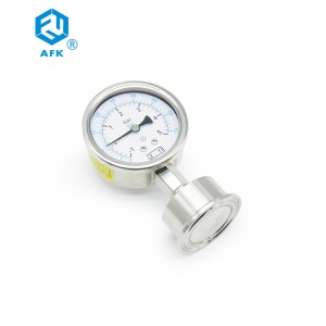 5bar 10 bar Gas Cylinder Pressure Gauge Stainless Steel Hygienic Diaphragm Pressure Gauge Accuracy 2.5% Vibration Resistant