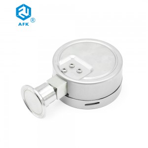 AFK Đồng hồ đo chênh lệch khí bằng thép không gỉ Đồng hồ đo áp suất màng 6bar