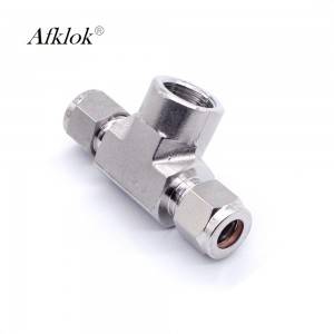 Compress Fittings 1 female 2 OD Steel Pipe Tee Joint Female Branch Tee