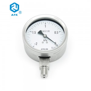 Argon Hydrogen Stainless Steel Pressure Gauge Manometer