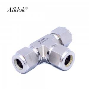 High Pressure Ferrule Tube Stainless Steel Compression Union Tee