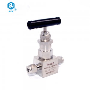 AFK High Pressure 6000PSI RVS 316 Small Square Body Slotted Handle Ferrule Needle Valve