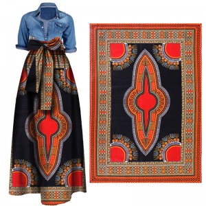 Black Embellished African Fabric Summer Women’s Skirt Wax Cotton Kent Flower Pattern Bulk Material Sewing Elegant Suit 24FJ2017
