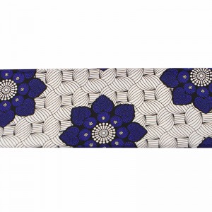 Ankara Fabric Africa Polyester Print Blue Flower  High Quality for clothes FP6343