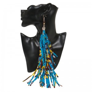 2021 AfricanFabric Handmade Earrings With Tassel Boho Tribal Ankara Jewelry WYB129