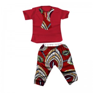 2021 African Clothing Two Pieces Dashiki Traditional Print Summer Boy Clothes with Short Sleeve  WYT36