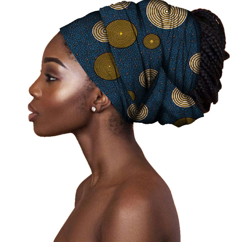 100% High Quality Cotton Wax Print African Head Wrap for Women AF010 Featured Image