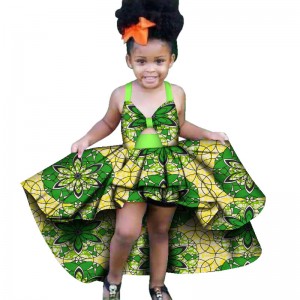 Realwax New Fashion Africa Children Clothing Dashiki Cute Girls Dresses Bazin Ruffles WYT277