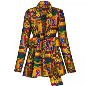 African Clothes for Women Shirt Long Sleeve Top Ankara Print Plus Size WY4236
