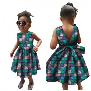 African Traditional Cotton Dresses Matching Print Dresses for Children Clothing WYT22
