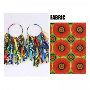 African Big Oversized Fabric Handmade Earrings With Tassels For Women WYB1198
