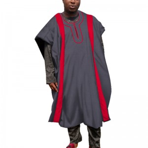 African Causal Long Robes Traditional Print Wax with Short Sleeve for Men WYN685