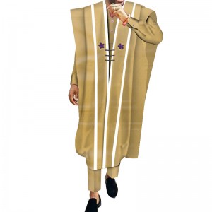 African Traditional Casual Robe,Shirt and Pant 3 Pieces Set Suit  WYN572