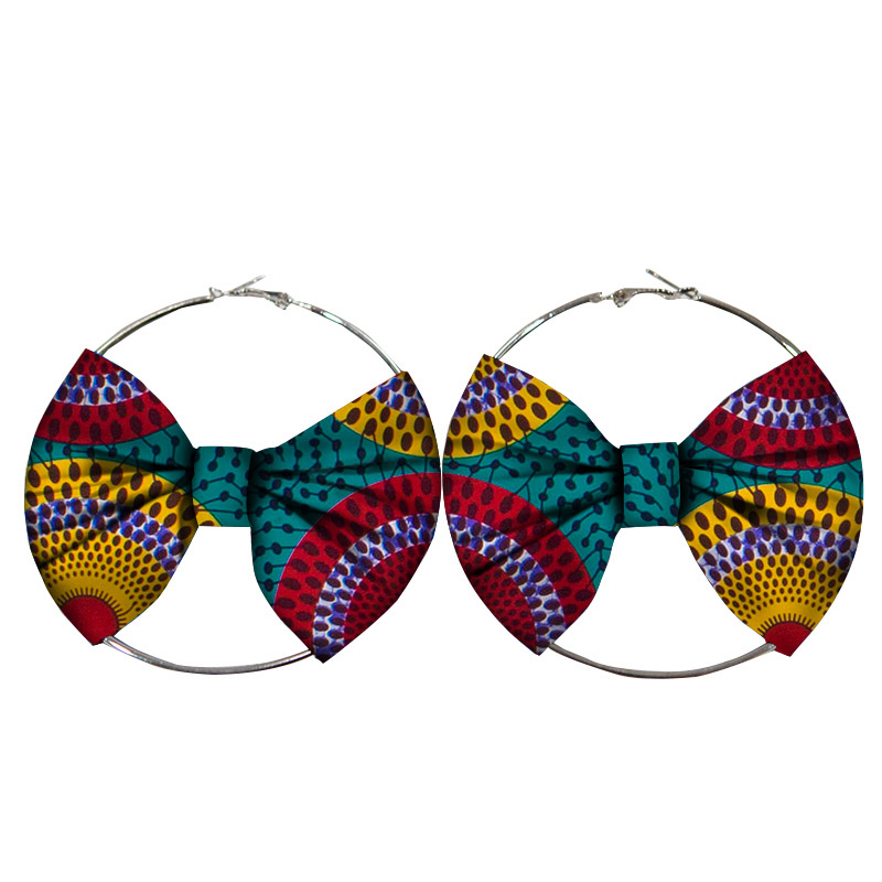 African Fashion Style Earrings for Women Handmade Ankara silver ornaments WYA078
