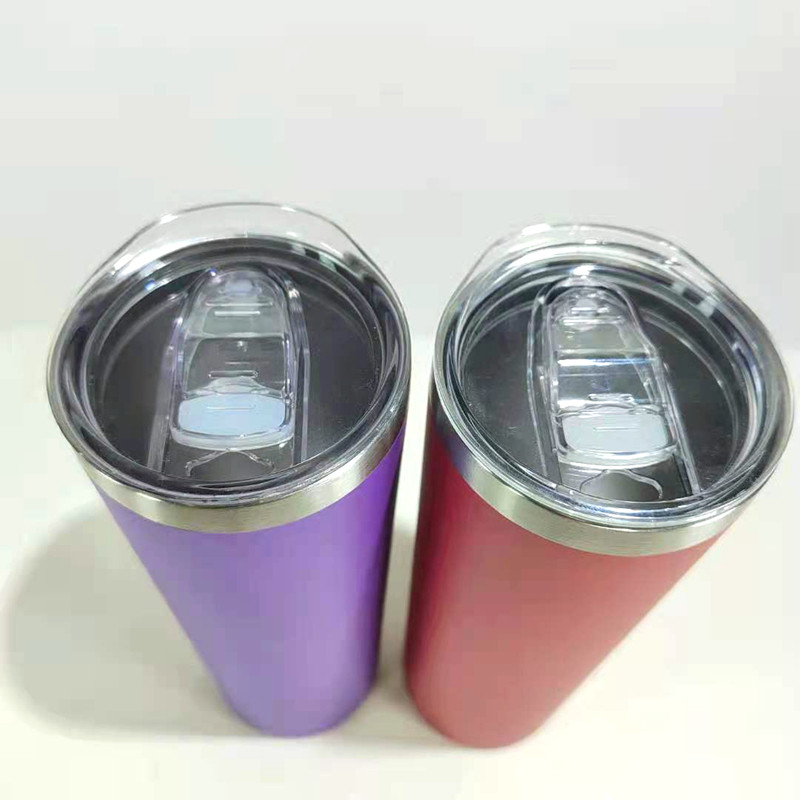 double wall vacuum insulated 20oz total straight skinny tumbler stainless steel mug with le ((3)
