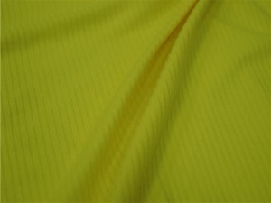 Propra altkvalita DTY Poly Knit Fabric ripa Ŝtofo Spandex Knitting Fabric