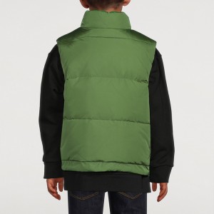 Custom Wholesale Children Cotton Padded Quilted Vest Kid's Down Vest Jacket