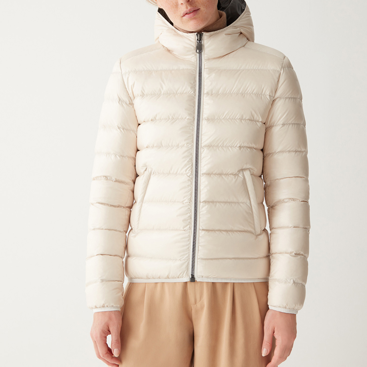 Factory Cheap Goose Down Vest - Custom Full Zip Αδιάβροχο γυναικείο μπουφάν με κουκούλα χήνας – AIKA