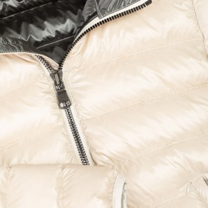 Custom Full Zip Waterproof Women's Goose Down Hooded Jacket